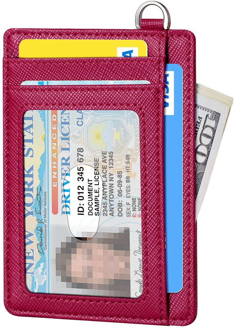 FurArt محفظة فورا آرت رفيعة وعصرية، محافظ جيب أمامية، حجب RFID، حامل بطاقات ائتمان للرجال - بورغندي - Image 2